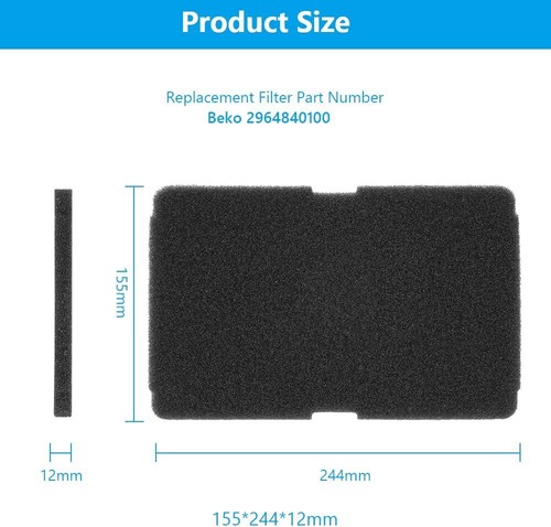 Para filtro Beko filtro esponja secadora esponja filtro secadora de ropa 2964840100 - Imagen 10 de 17