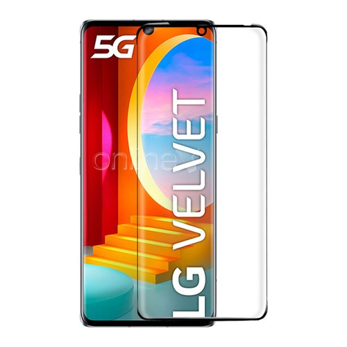 LG VELVET 5G Curved 3D 9D Tempered Glass Full Protector Black a4026 - Picture 2 of 8