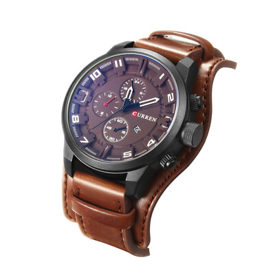 CURREN 8225   Watch Man Watch  Brand Calendar Leather  F4H4
