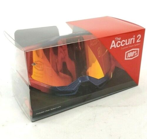 100% Brand Accuri 2 MX Goggles Kearny with Red Mirror Lens