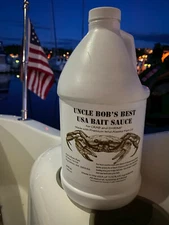 Uncle Bob's USA Bait Sauce, Crab, Shrimp, 100% Natural, Attractant Bait Oil 64oz