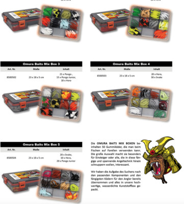 FTM Omura Baits Mix Box 50 Stk Pongo,Hero,Snake Forelle Trout Bait Forellenköder
