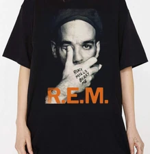R.E.M band T-shirt Black Short Sleeve All Sizes S to 5XL