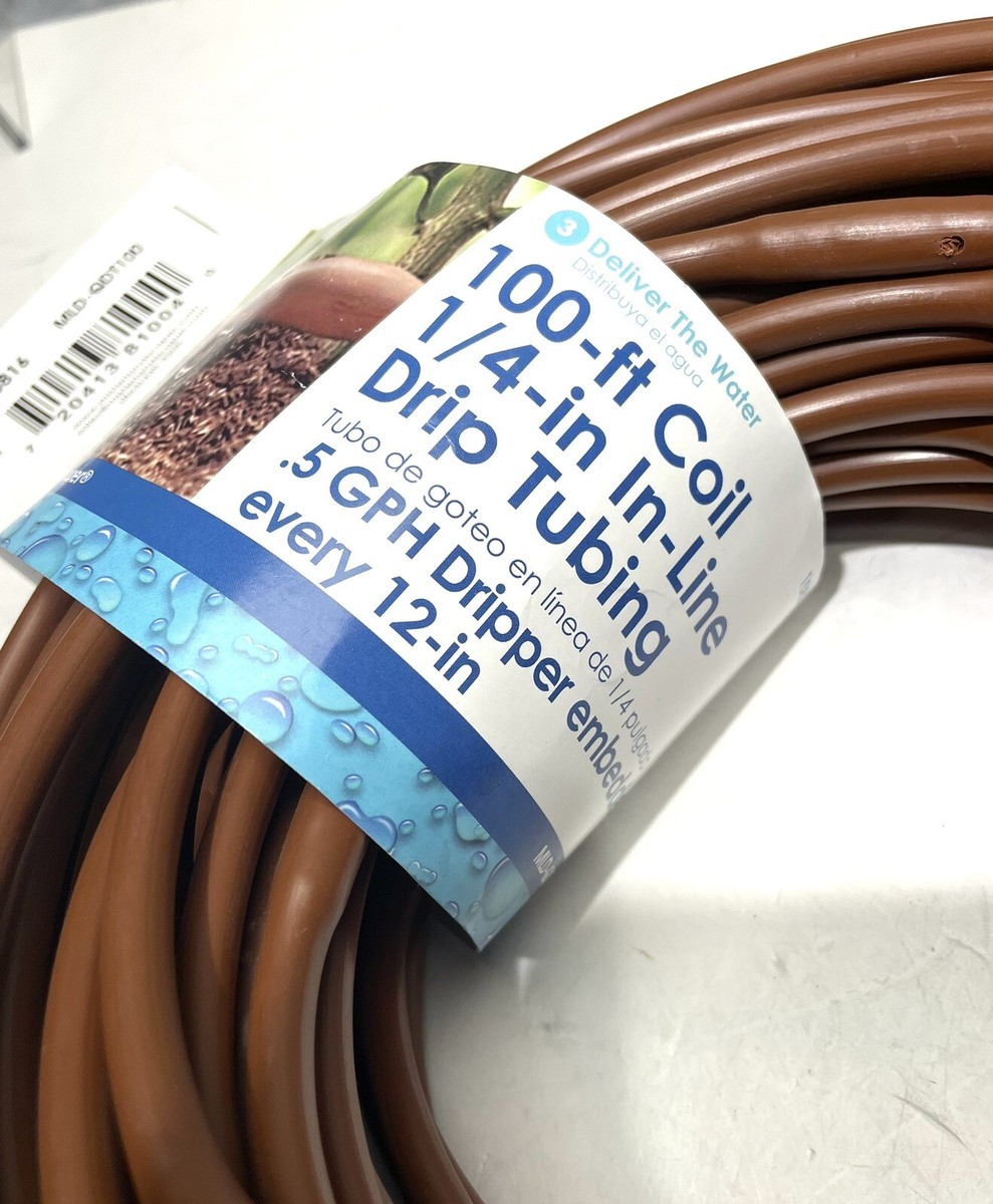 Mister Landscaper MLT-W100B Flexible Vinyl Drip Tubing - 100 Ft, 1/4" ID, Tan, For Irrigation & Drippers