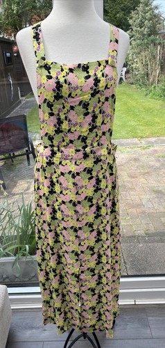 NEXT Green Yellow Pink Floral Pinafore Dungaree Dress UK Size 12 Brand New - Picture 2 of 14
