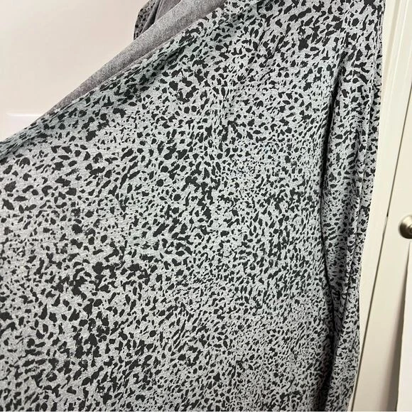 Cuddl Duds открытый передний кардиган свитер женщин маленький серый черный леопард водопад - Изображение 4 из 4