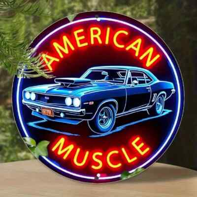 GAS Oil Rustic Sign Rustic Metal  RETRO Garage Man Cave AMERICAN MUSCLE CARS