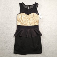 Speechless Womens Dress Large Black Formal Cocktail Prom Party Sequins Back Zip