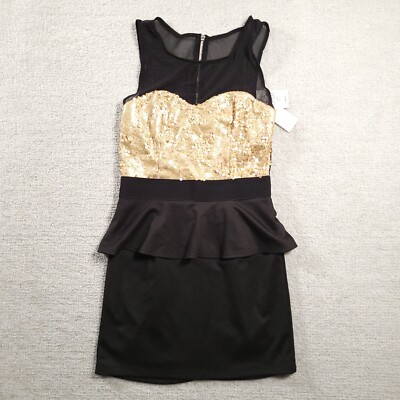 Speechless Womens Dress Large Black Formal Cocktail Prom Party Sequins Back Zip