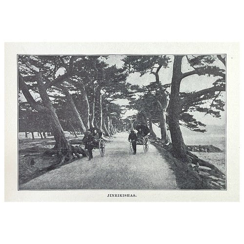 Jinrikishas Japan Vintage Paper Print Photo 5.25" x 4.25" 1910 Rickshaw B&W - 第 1/1 張圖片