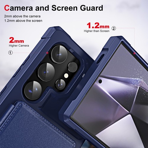 Shockproof Credit Card Slot Leather Back Case Cover For Samsung Galaxy Phone - Picture 31 of 52