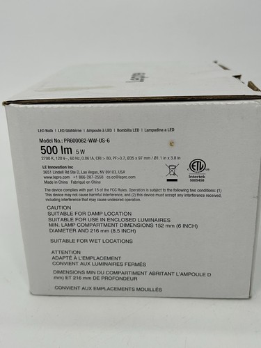 Lepro E12 B11 LED Energy Saving Candle Light Bulbs 500 Lumens 2700K Pack of 6 - Picture 5 of 7