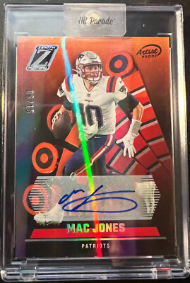 Mac Jones 2022 Panini Zenith #8 Auto 6/15 NE Patriots