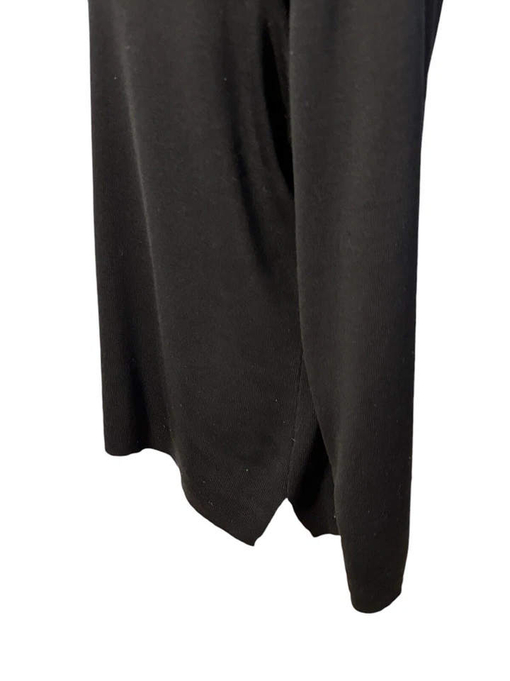 Suéter Top Harold's Para Mujer Vintage Negro Seda Acanalado Tejido Cuello Alto Grande Foto 4 de 4