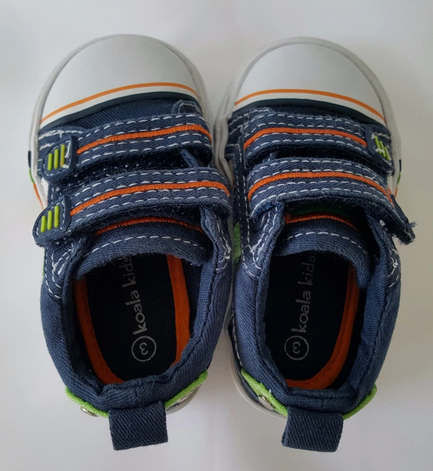 Koala Kid Multi-Colored Canvas Cap Rubber Toe Sneakers Boy's Toddler Size 3  - Image 2 of 4