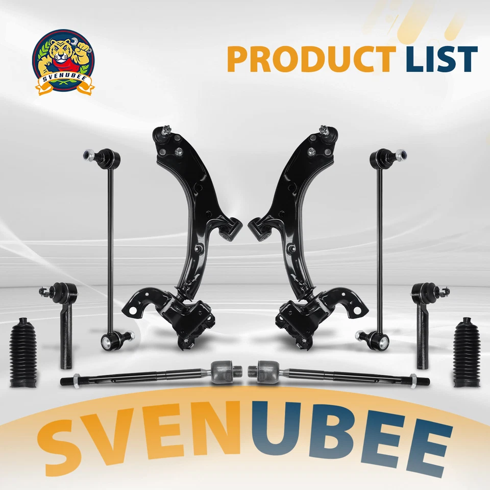 10 Kit Front Suspension Control Arm Tie Rod Kit Sway Bar for 2007-2012 Acura RDX - Image 3 of 4