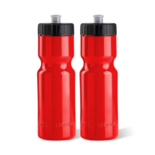 Sports Squeeze Water Bottle 2 Pack – 22 oz. BPA Free Easy Open Push/Pull Cap ...