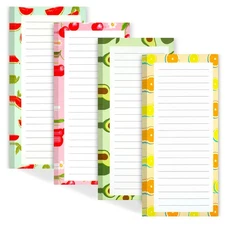 Joyberg 4 Pack Magnetic Notepads for Refrigerator, Grocery List Magnet Pad