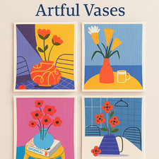 swedish dishcloth 8 pack, Floral Design, Reusable Sponge Cloths, Eco-friendly