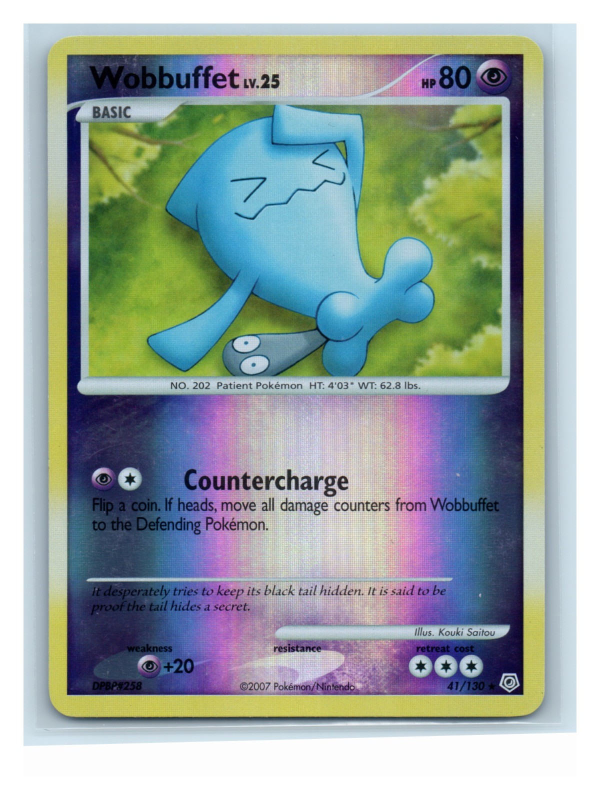 Wobbuffet Reverse Holo 41/130 Rare 2007 Diamond and Pearl LP