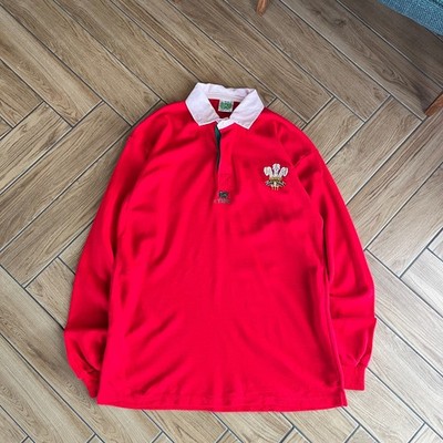 Wales National Team Arkay Cymru Vintage Rugbyshirt Polokragen Oversize Rot XL