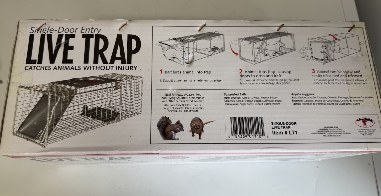 Little Giant Single Door Live Trap Single-Door Entry Live Animal Trap