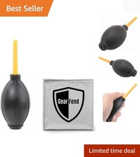 Compact Air Blower for Cameras and Lenses - Safe Dust Removal Microfiber Cloth