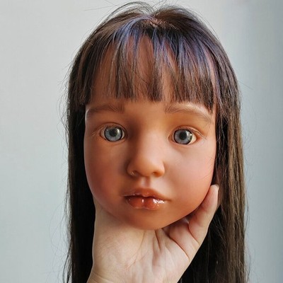 40'' Painted Reborn Doll Kit Toddler Girl Rooted Hair Cloth Body Gift Black Skin
