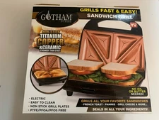 GOTHAM STEEL NON-STICK TITANIUM COPPER CERAMIC SANDWICH GRILL - NEW IN BOX 
