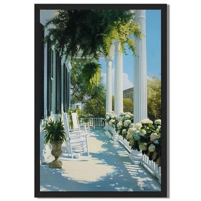 Sunny Porch Garden View Wall Art Canvas Oil Paintings Reproduction