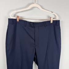 Lauren Ralph Lauren Mens Navy Blue Dress Pants Flat Front 36W x 32L Stretch