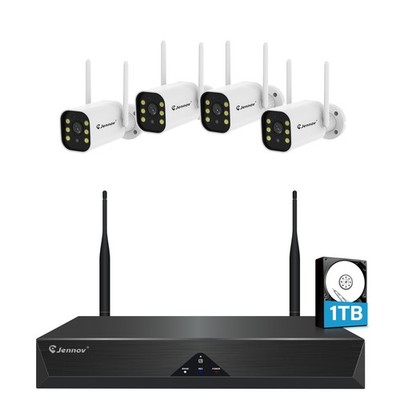 JENNOV Security Camera System Outdoor Wireless Audio Wifi Home CCTV 5MP 10CH NVR