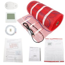 100 sqft Electric Radiant Floor Heating System Heat Mat with Thermostat