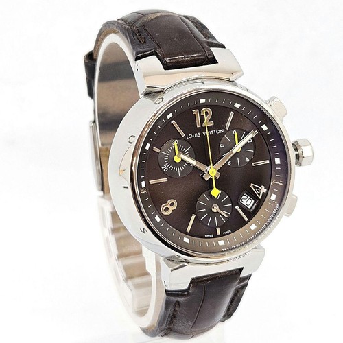 Louis Vuitton Q1321 Tambour Chronograph with Box Wristwatch Quartz Used Japan - Picture 19 of 24