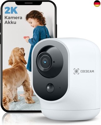 2K Überwachungskamera Innen WLAN mit 5200mAh Akku, kabelloser 355°P 90°T, Baby M