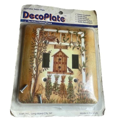 DecoPlate 1996 Double Switchplate Cover Bless Our Home Cottage Core Birdhouse