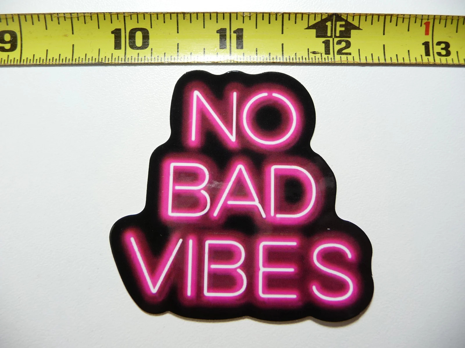 No Bad Vibes Neon Style Small Sticker Decal Colorful Funny Celebration