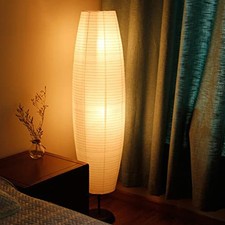 Lámpara de pie de papel de arroz con interruptores de pie, linterna de pie de papel blanco, Art Deco A...