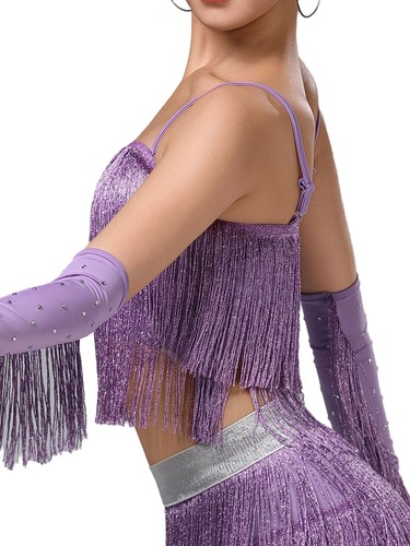 Women Camisole Jazz Tank Shirt Festival Costume Rehearsal Top Belly Sequin Club - Bild 72 von 112