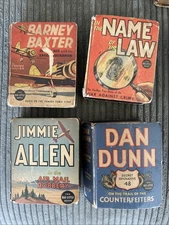 Vintage 1930 Big Little Books Lot of 4 Dan Dunn Barney Baxter Jimmie Allen