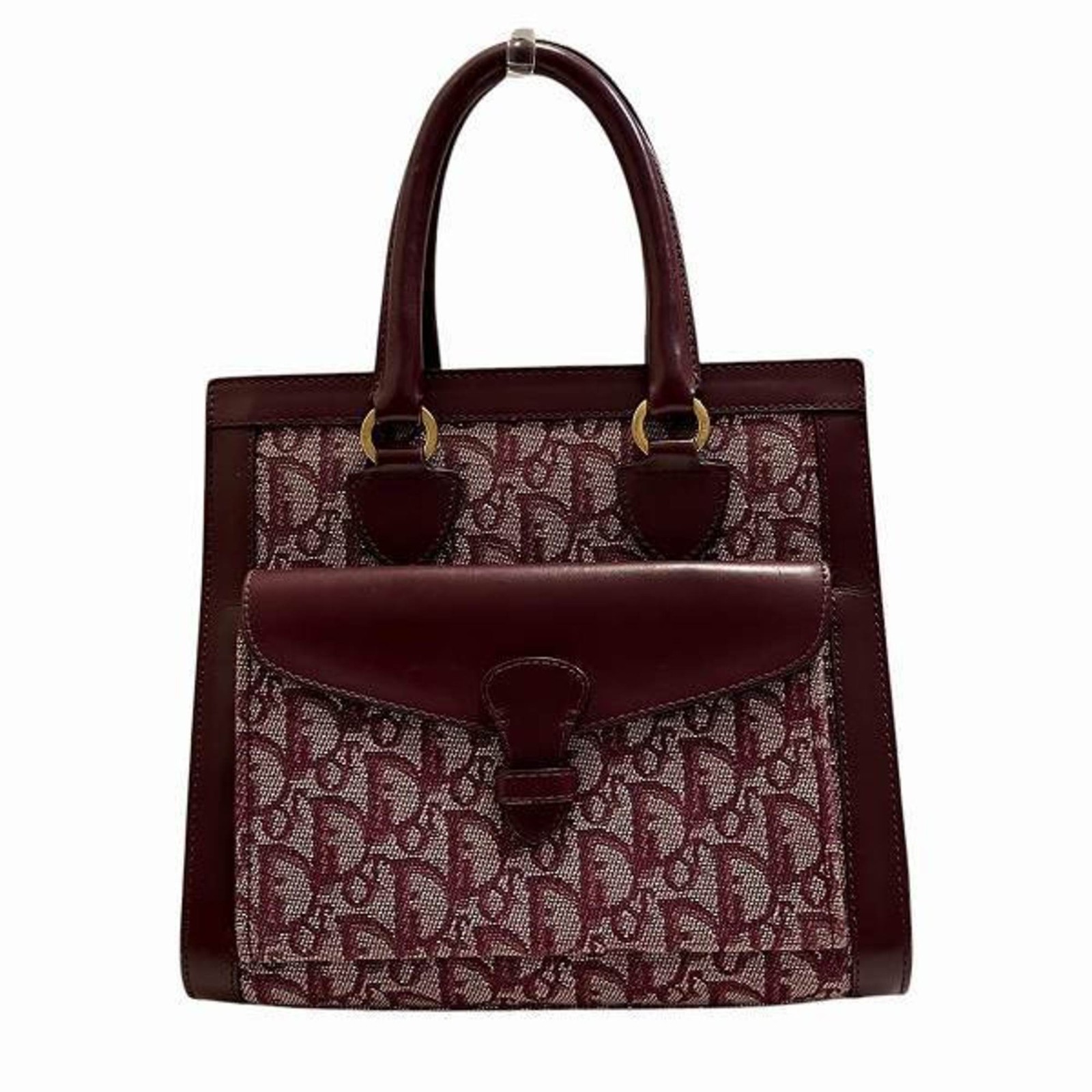 Christian Dior Dior Trotter Canvas Leather Bag Handbag for Women GZl19ejw