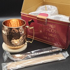 Set of 4 100% Copper Moscow Mule Mugs Gift Se...