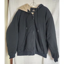 Ridgecut Toughwear Mens Black Sherpa Lined Hooded Work Jacket XL