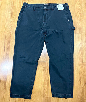 Abercrombie & Fitch Authentic Rigid Carpanter Men's Black Loose Straight Jeans