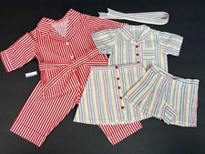 American Girl Molly Striped Pajamas  Tennis Outfit Pleasant Company Retired Lot