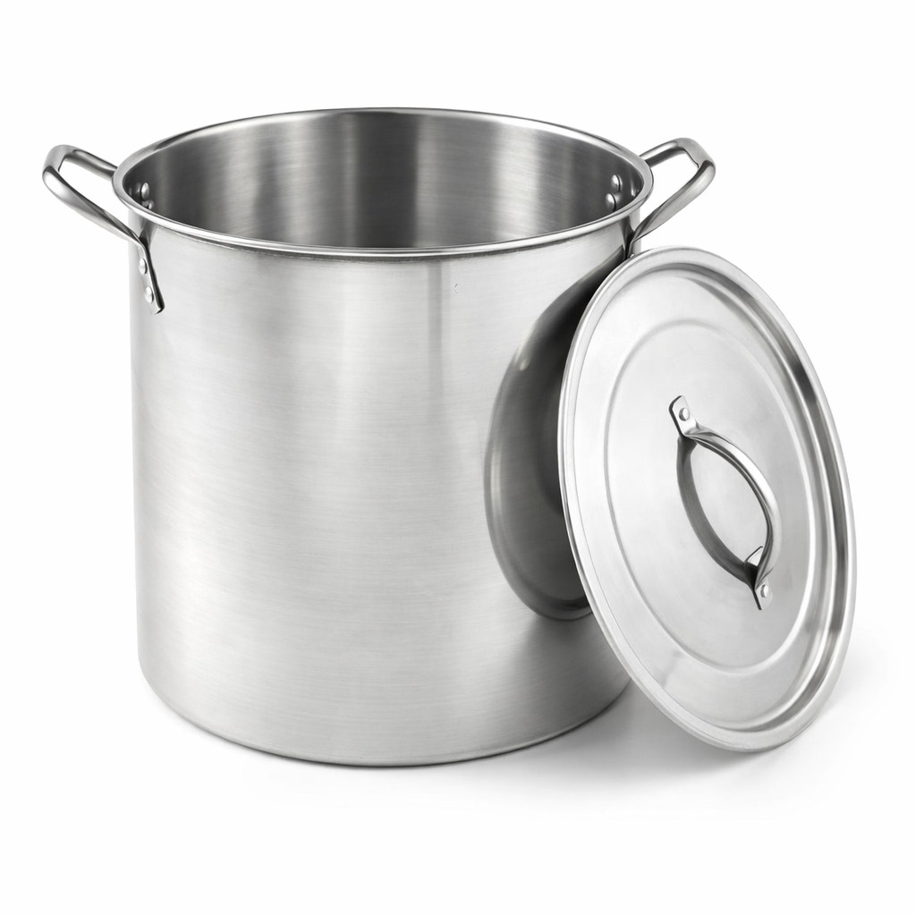 Olla grande con tapa de acero inoxidable olla de ebullición multiusos sin inducción