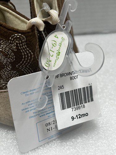 NEU MIT ETIKETT STEPPING STONES BABY COWBOY/COWGIRL STIEFEL BEIGE GRÖSSE 9-12 MONATE - Bild 7 von 8