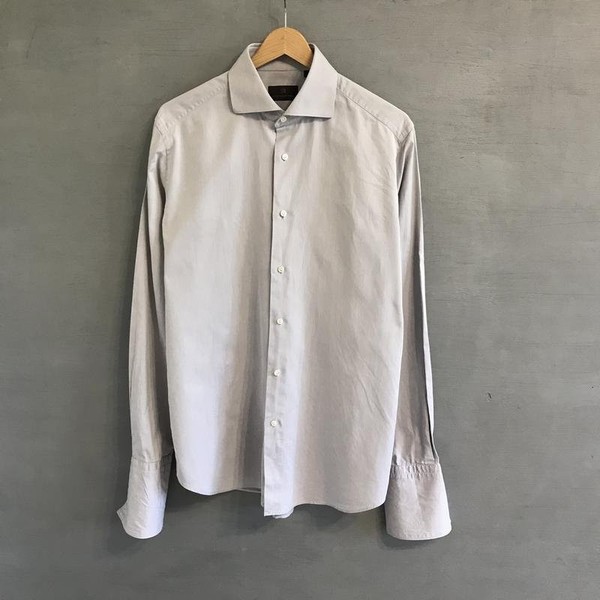 Men Hugo Boss Shirt Grey Cotton 40 /L / 48