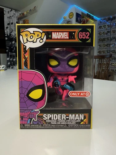 Funko Pop! Marvel: Spider-Man Blacklight Target Exclusive #652 w/ Pop Protector