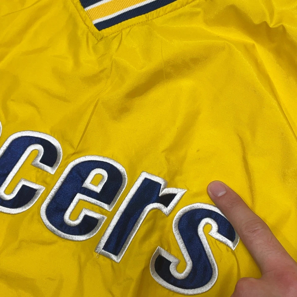Vintage Indiana Pacers NBA Pro Player Windbreaker Jacket Mens XXL Yellow 90's - Image 4 of 4